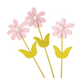 Dřevěný zápich - kytka - sada 3ks, 8/96