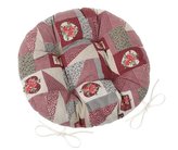 Sedák EMA kulatý prošívaný - patchwork bordový - průměr 40 cm