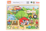 Drevené puzzle 48 dielikov - farma