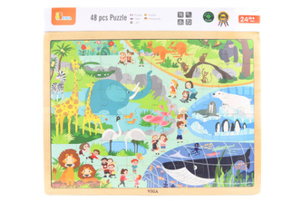 Drevené puzzle 48 dielikov - Zoo