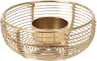 Svícen na čajovou svíčku, zlatý 4x10,5 cm