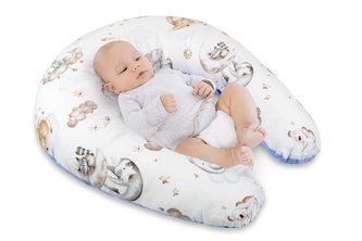 Povlak na kojicí polštář na zip - zvířátka na obláčku - po obvodu 180 cm ( pouze povlak )