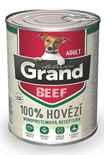 GRAND konz. deluxe pes  hovězí 400g