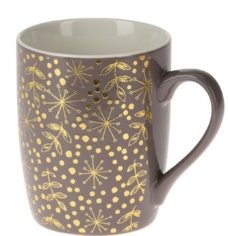 Porcelánový hrnek Gold jantarově šedý 340 ml