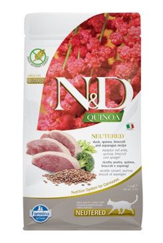 N&D Quinoa CAT Neutered Duck &Broccoli&Asparagus 1,5kg N&D Quinoa CAT Neutered Duck &Broccoli&Asparagus 1,5kg
