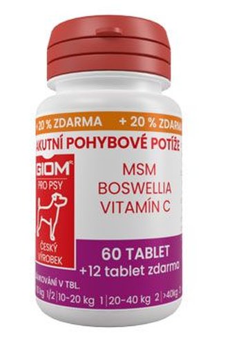 Giom pes Akútne pohybové problémy 60 tbl+20%zadarmo