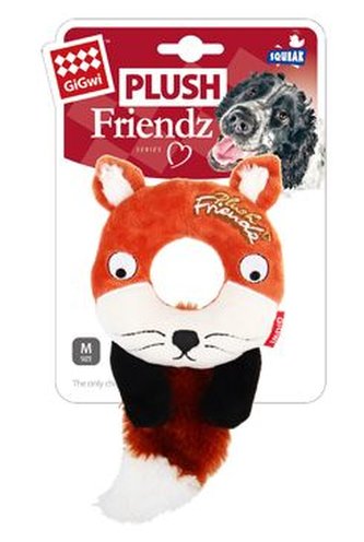 Hračka pes GiGwi Plush Friendz liška s gumovým krouž.