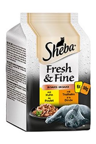 Sheba kapsa Fresh&Fine s kuřecím a krůtím masem 6x50g