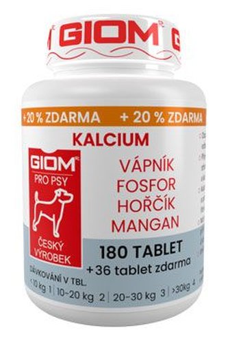 Giom pes Kalcium 180 tbl + 20 % zdarma