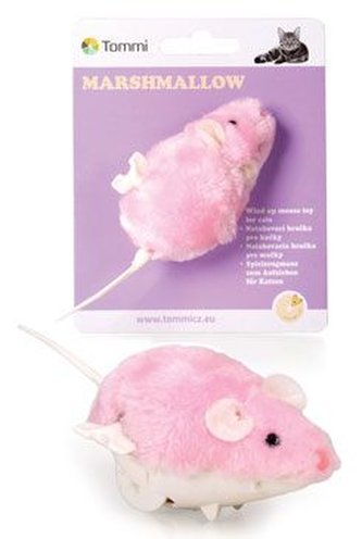 Hračka kočka Myška Marshmallow na klíček 8cm - mix barev