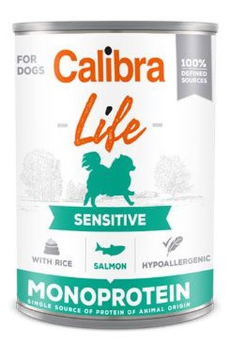 Calibra Dog Life konz.Sensitive Losos s ryžou 400g