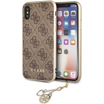 Guess Charms 4G pouzdro iPhone X/XS hnědé