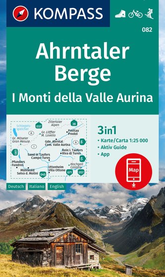 KOMPASS Wanderkarte 082 Ahrntaler Berge, I Monti della Valle Aurina