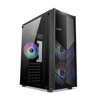 1stCOOL skriňa MONSTER, middle tower, AU, USB 3.0, bez zdroja, sRGB fan, priehľadná bočnica, čierna