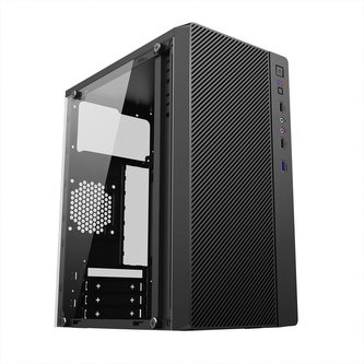 1stCOOL skriňa STEP 4, micro tower, AU, USB 3.0, bez zdroja, priehľadná bočnica, čierna