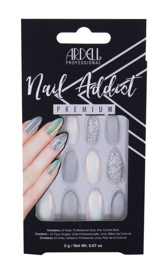 Ardell Nail Addict umělé nehty 24 ks + lepidlo na umělé nehty 2 g + pilník na nehty 1 ks + zatlačovadlo na nehty 1 ks