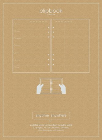 Filofax kalendář nedatovaný týden na 2 strany