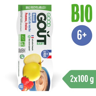 Good Gout BIO Jahodový dezert s jablkom (2x100 g)
