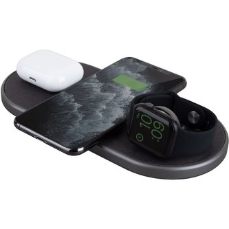 UNIQ Aereo Plus 3v1 rychlá bezdrátová nabíječka 7.5/10W uhlově šedá