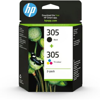 HP atramentová kazeta 305 2-Pack Tri-color/Black Original Ink Cartridge