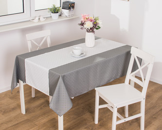 Ubrus - běhoun na stůl MIGOT krémová/stříbrná 40x140 cm Mybesthome