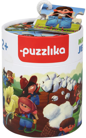 Výroba džínsov: náučné dejové puzzle 15 dielikov
