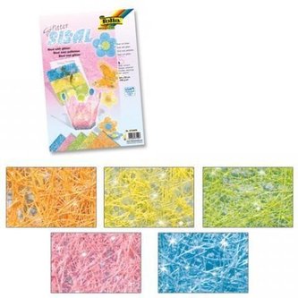Folia Sisalový papír se třpytkami pastelový 23 x 33 cm