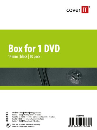 COVER IT 1 DVD 14mm čierny 10ks/bal