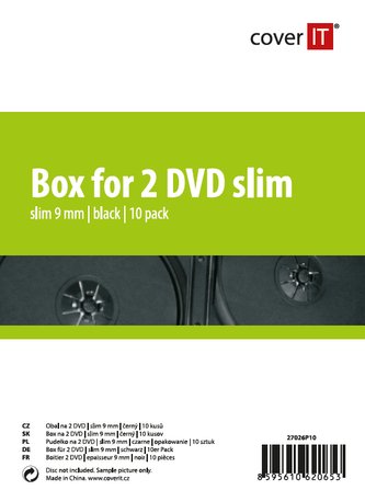 COVER IT 2 DVD 9mm slim čierny 10ks/bal