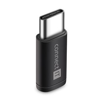 CONNECT IT Wirez adaptér USB-C -> Micro-USB, černý