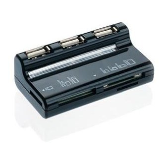CONNECT IT USB COMBO húb 3 porty + čítačka kariet BOOT čierne