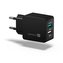 CONNECT IT Fast Charge nabíjecí adaptér 2×USB-A, 3,4A, černý