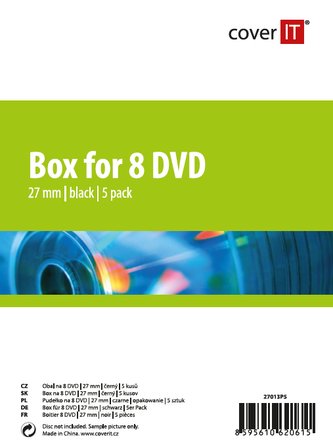 COVER IT 8 DVD 27mm černý 5ks/bal