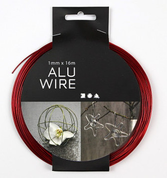 Drát červený 1mm délka 16m