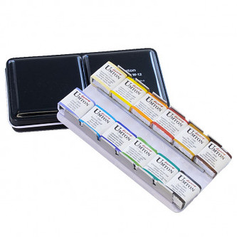 Akvarelové farby Umton sada 12ks v kovovej kazete