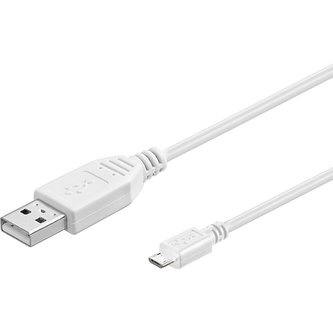 PremiumCord kábel USB 2.0 A-Micro USB B 3m biely