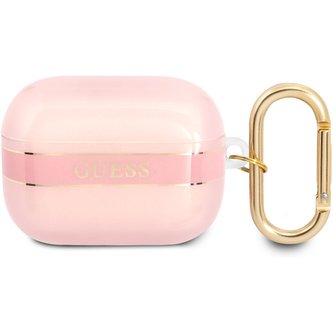 Guess TPU Printed Stripe puzdro Airpods Pre ružové