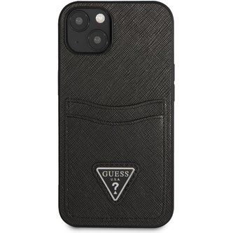 Guess Saffiano Double Card kryt iPhone 13 mini černý