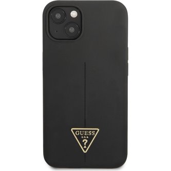 Guess Silicone Line Triangle kryt iPhone 13 mini černý