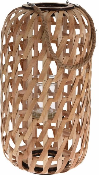 Lucerna na svíčku dřevěná 55 cm