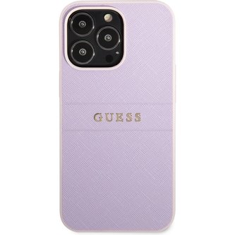 Guess PU Leather Saffiano kryt iPhone 13 Pro fialový