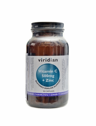 Viridian - Vitamin C 500mg + Zinc 90 kapslí