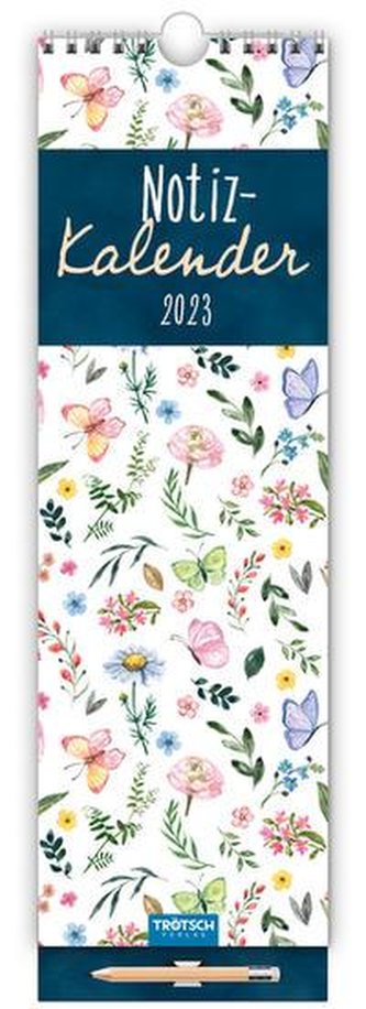 Trötsch Notizkalender mit Stift Hochformat Blumen 2023
