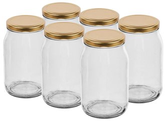 Sklenice zavařovací 900 ml 6 ks s víčkem 82 zlaté