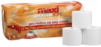 PrimaSoft Maxi toaletní papír, návin 60 m, 2 vrstvy, celulóza - 10 ks