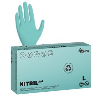 Espeon Nitrilové rukavice NITRIL BIO 100 ks L, nepudrované, zelené, 3.5 g