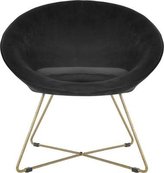 Atmosphera sametově černé křeslo EVAN