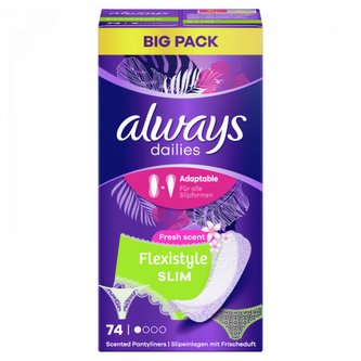 Always Dailies Flexistyle Slim intimky 74ks