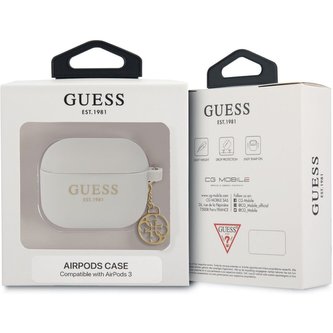 Guess 4G Charms Silikonové pouzdro Airpods 3 šedé