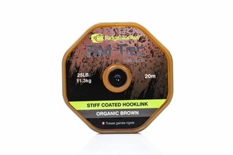 RIDGEMONKEY: Šnůra RM-Tec Stiff Coated Hooklink 35lb 20m Hnědá